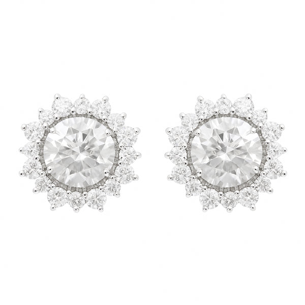 4.34 Carats Lab Grown Diamond 14K Gold Earrings