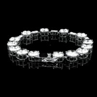 28.91 Ct Round Lab Grown Diamond 14K Gold Bracelet