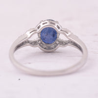 1.70 Ct Oval Mixed Cut Natural Sapphire 950 Platinum Ring