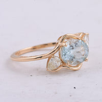 2.04 Ct Oval Natural Aquamarine 14K Gold Ring