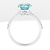 2.09 Carats Blue Lab Grown Diamond 14K Gold Ring