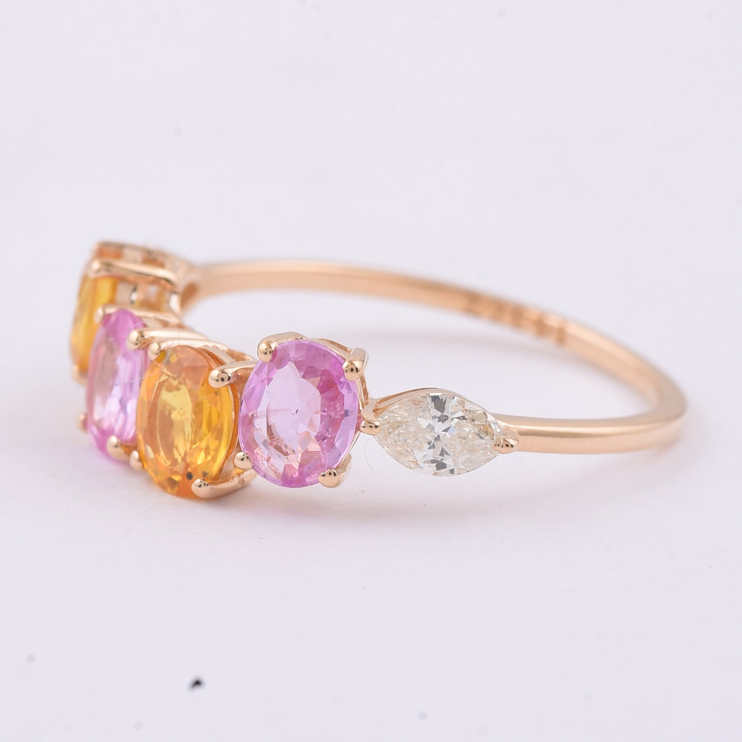 1.86 Ct Oval Natural Multi-Coloured Sapphire 14K Gold Ring