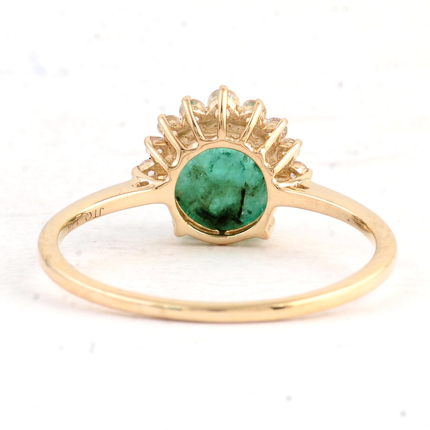 1.47 Ct Round Emerald 14K Gold Ring
