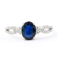 1.50 Ct Oval Mixed Cut Natural Sapphire 950 Platinum Ring