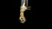8.51 Ct Oval Lab Grown Blue Sapphire 14K Gold Earrings