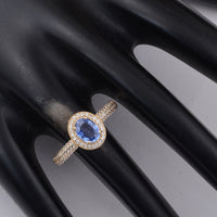1.26 Ct Oval Sapphire 9K Gold Ring