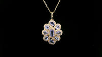 1.71 Ct Marquise Tanzanite 14K Gold Pendant