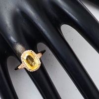 1.94 Ct Cushion Mixed Cut Natural Yellow Sapphire 14K Gold Ring