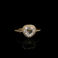 1.87 Ct Pear Mixed Cut Natural Pink Sapphire 14K Gold Ring