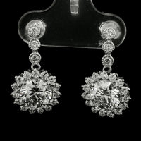 3.83 Carats Lab Grown Diamond 14K Gold Earrings