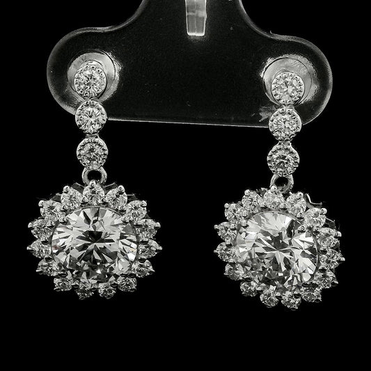 3.83 Carats Lab Grown Diamond 14K Gold Earrings