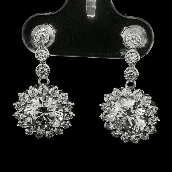3.83 Carats Lab Grown Diamond 14K Gold Earrings
