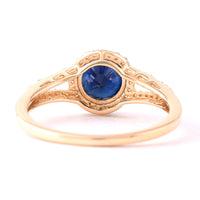 1.67 Ct Round Mixed Cut Natural Sapphire 14K Gold Ring