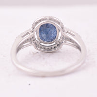 2.44 Ct Oval Mixed Cut Natural Sapphire 950 Platinum Ring