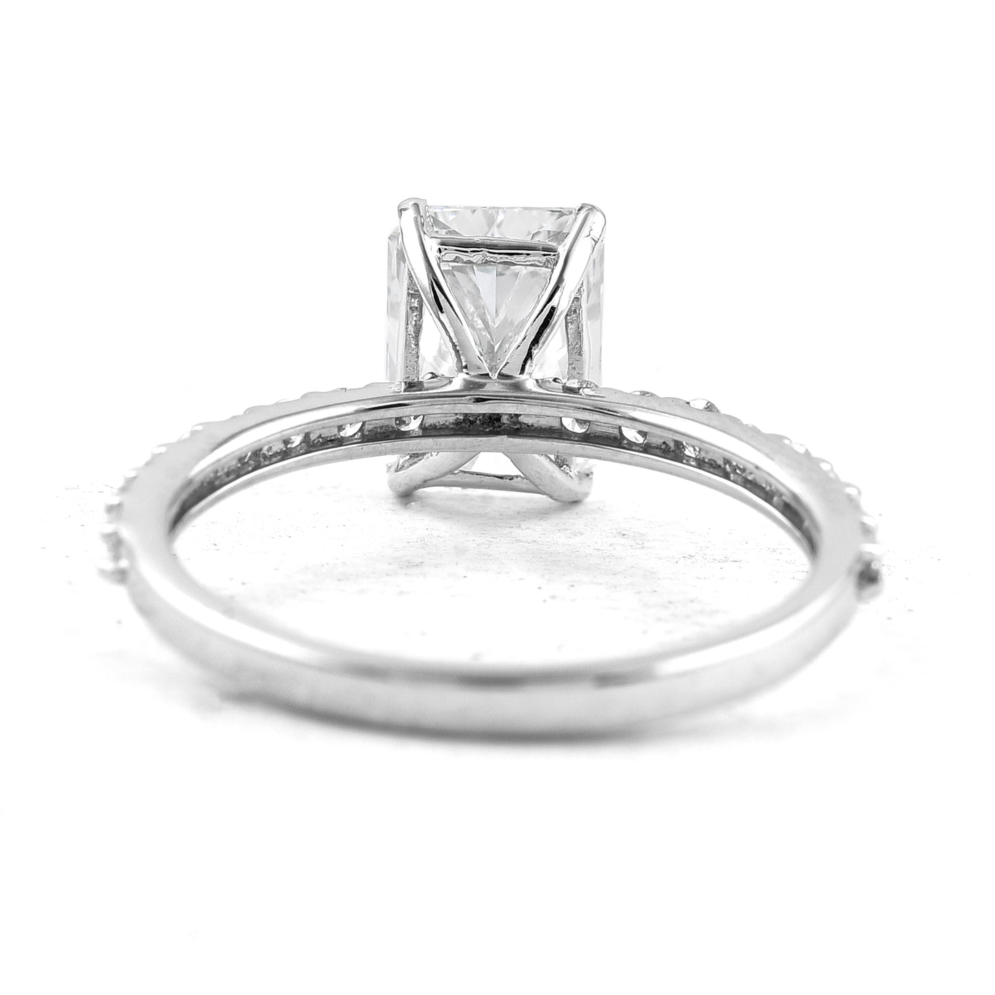 2.23 Ct Cut Cornere Rectangular Modifie Brilliant Lab Grown Diamond 950 Platinum Ring