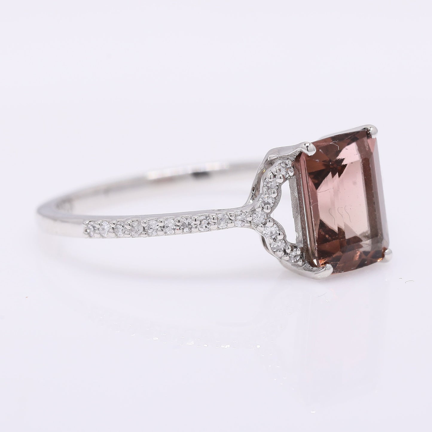 1.61 Ct Octagon Step Cut Natural Tourmaline 950 Platinum Ring