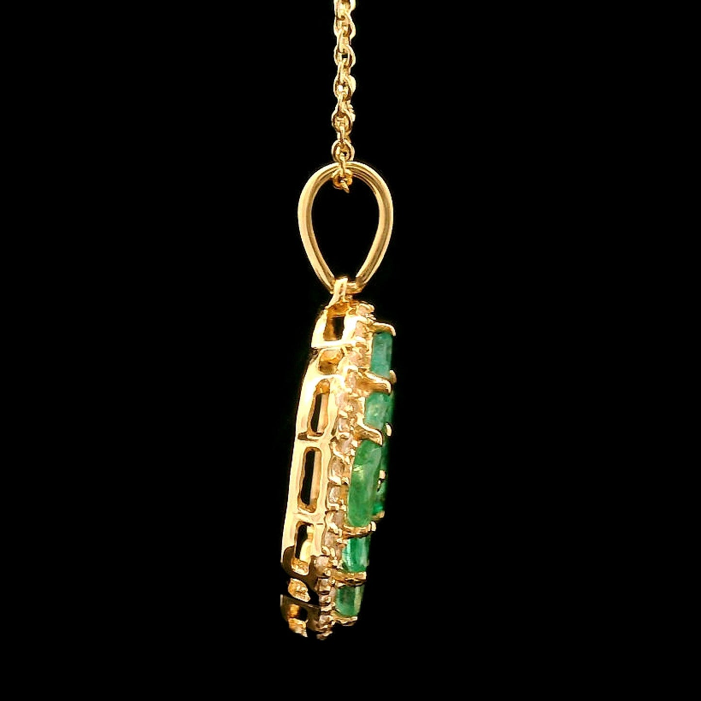 0.68 Ct Marquise Emerald 14K Gold Pendant