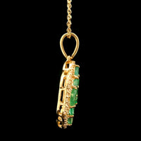 0.68 Ct Marquise Emerald 14K Gold Pendant