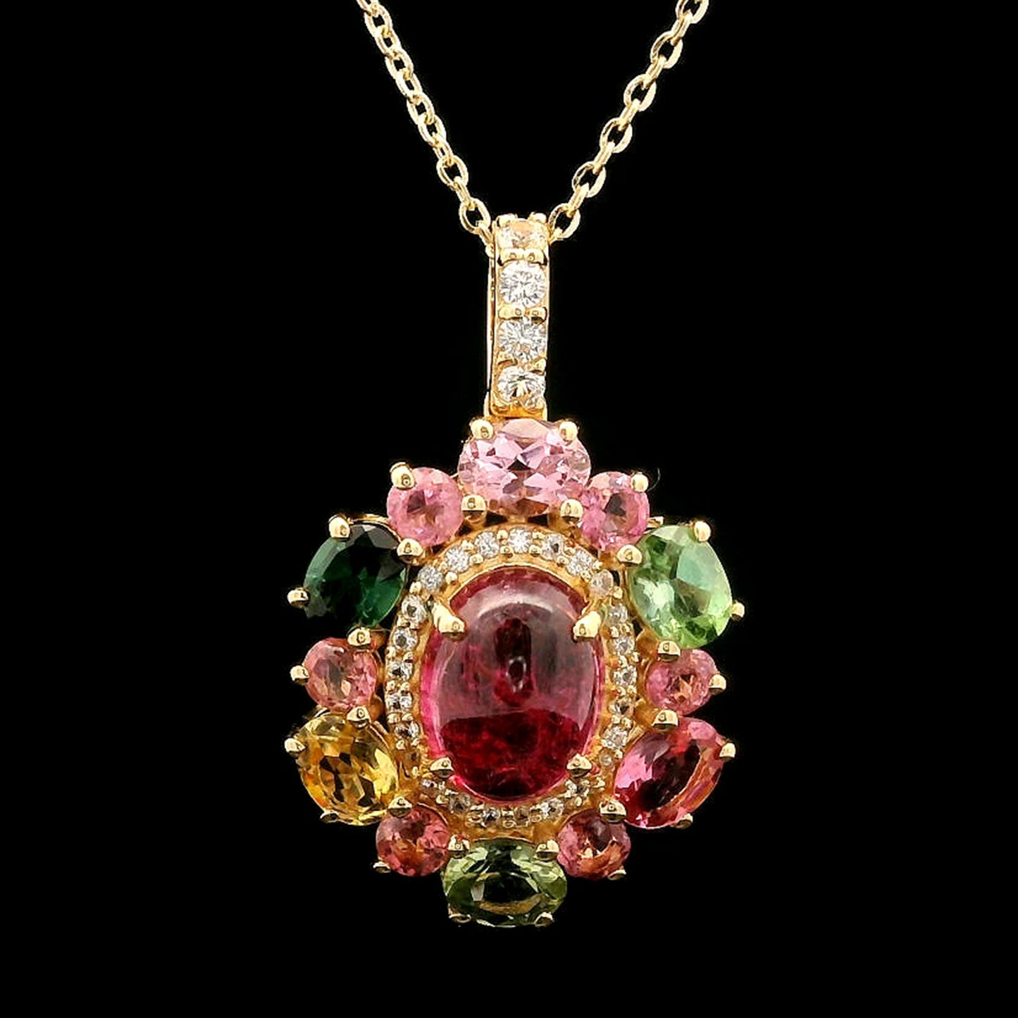 2.68 Ct Oval Tourmaline 14K Gold Pendant