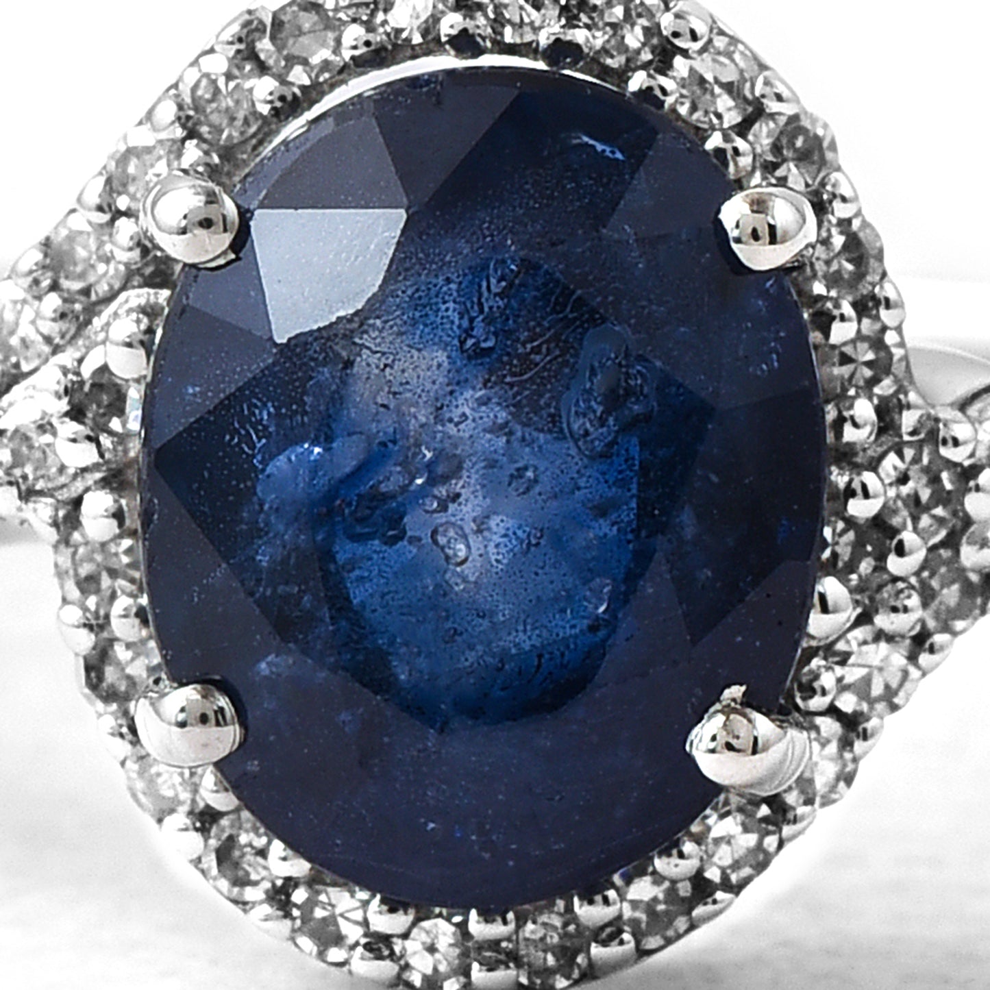 2.82 Ct Oval Mixed Cut Natural Sapphire 950 Platinum Ring