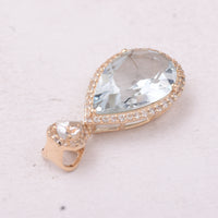 3.30 Ct Pear Aquamarine 9K Gold Pendant