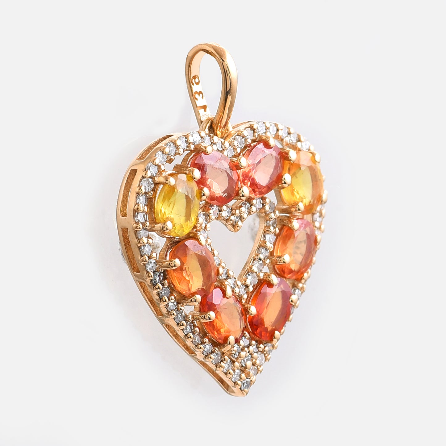 1.97 Ct Oval Multi Sapphire 14K Gold Pendant