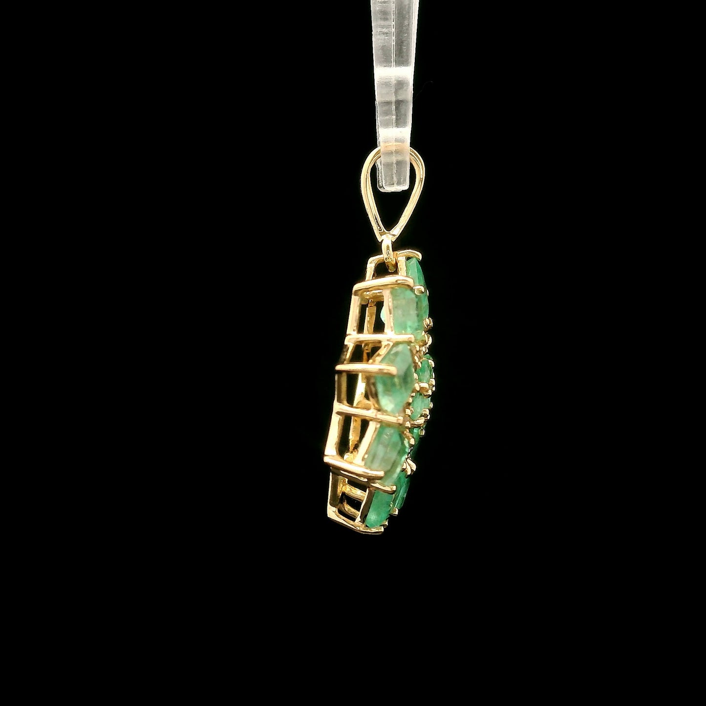 1.61 Ct Square Emerald 14K Gold Pendant