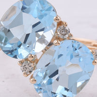 4.95 Ct Oval Natural Topaz 14K Gold Ring