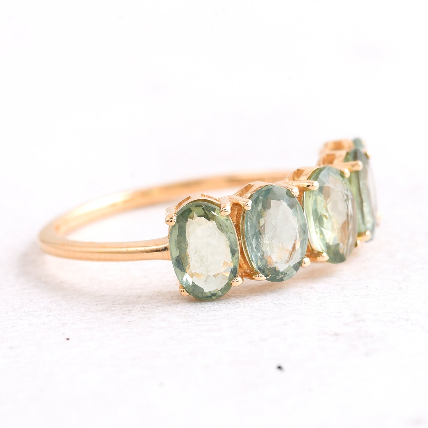 2.50 Ct Oval Mixed Cut Natural Green Sapphire 14K Gold Ring