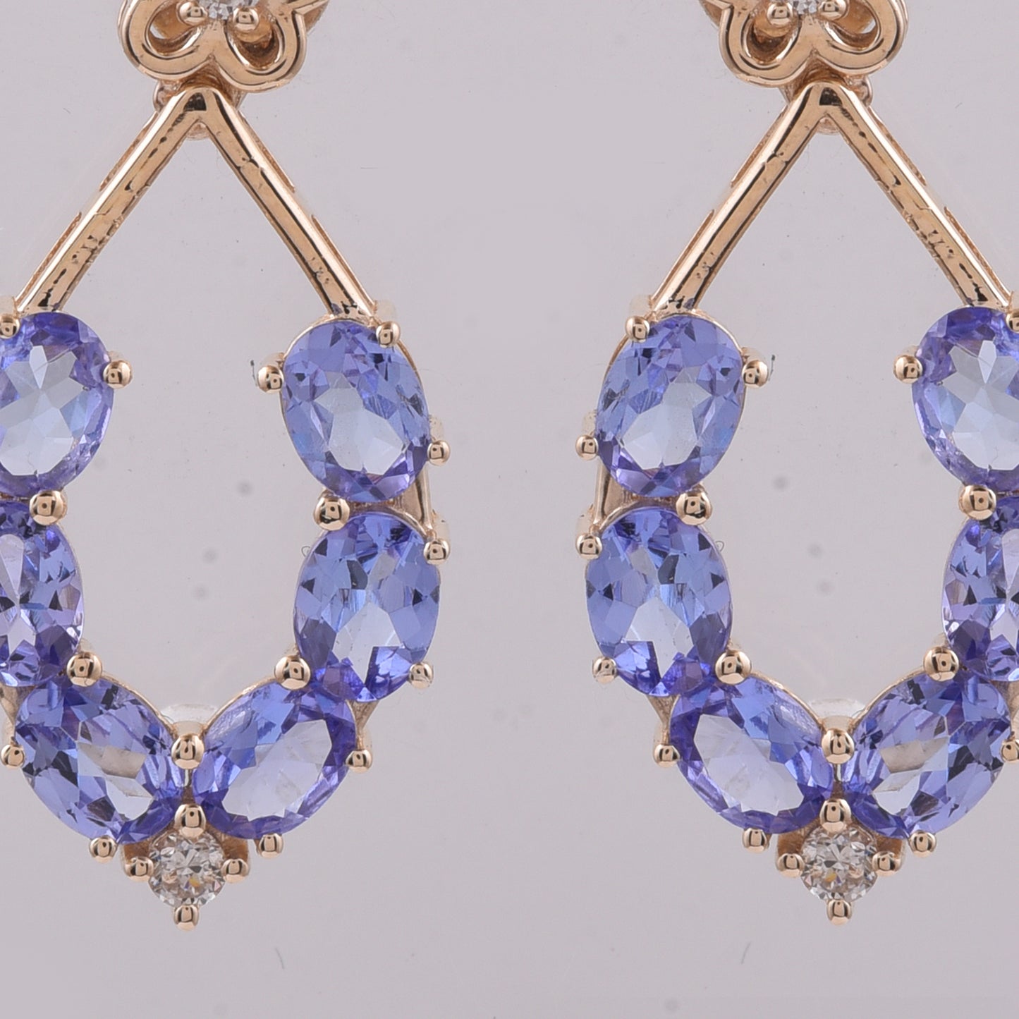 2.03 Ct Oval Natural Tanzanite 14K Gold Earrings