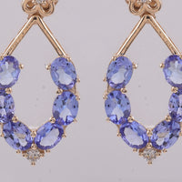 2.03 Ct Oval Natural Tanzanite 14K Gold Earrings