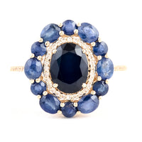 5.18 Ct Oval Sapphire 14K Gold Ring