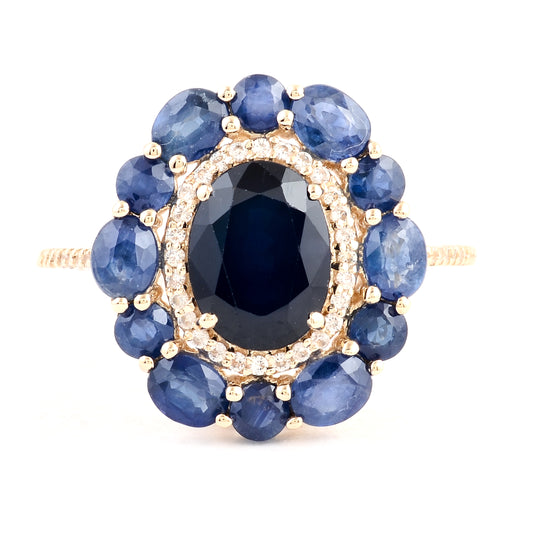 5.18 Ct Oval Sapphire 14K Gold Ring