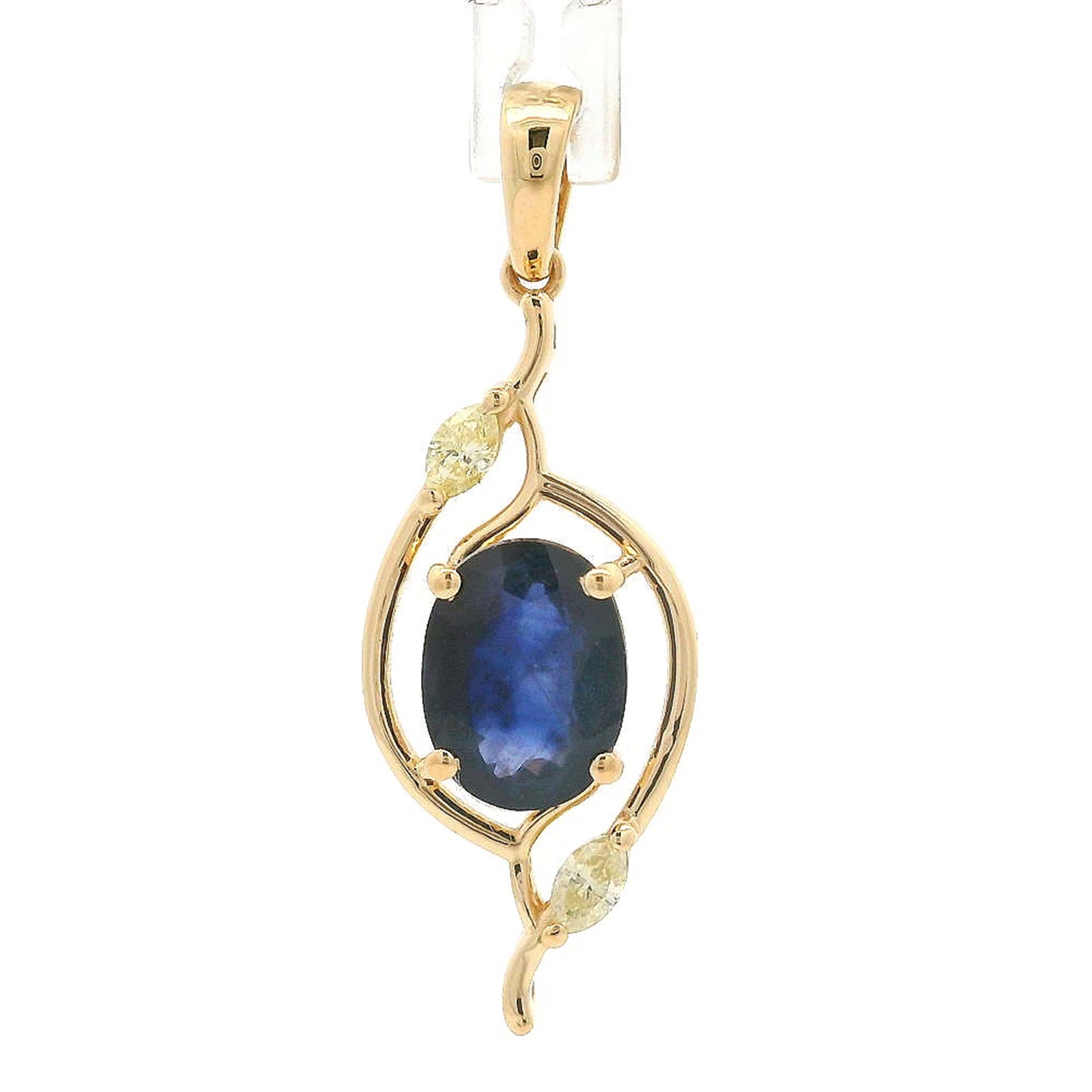 1.71 Ct Oval Sapphire 14K Gold Pendant