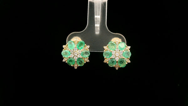 2.05 Ct Oval Emerald 14K Gold Earrings