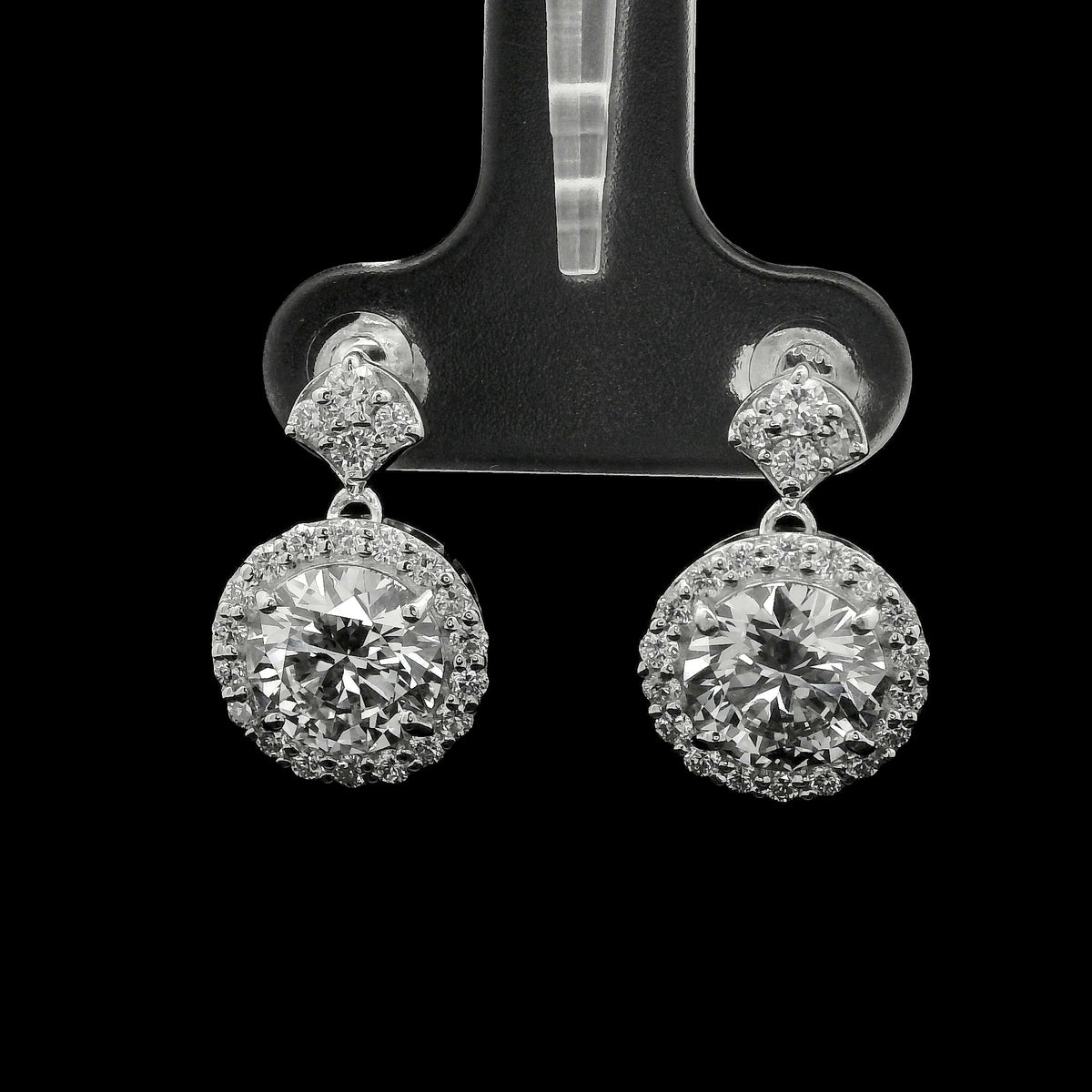 3.60 Carats Lab Grown Diamond 14K Gold Earrings