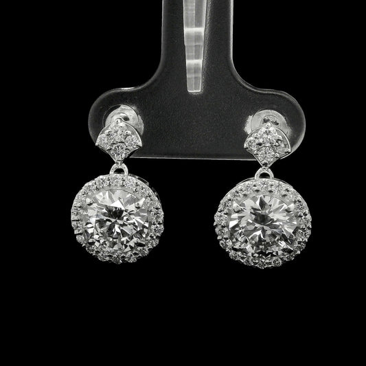 3.60 Carats Lab Grown Diamond 14K Gold Earrings