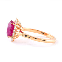 3.49 Ct Oval Ruby 18K Gold Ring