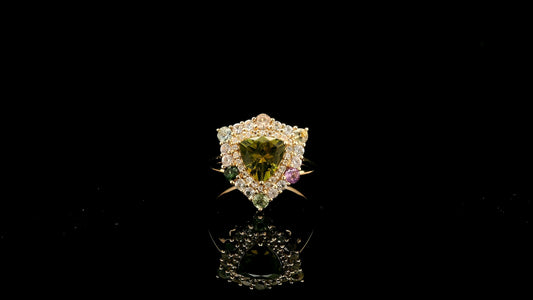 1.91 Ct Trillion Tourmaline 14K Gold Ring