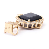 3.45 Ct Octagon Natural Sapphire 14K Gold Pendant