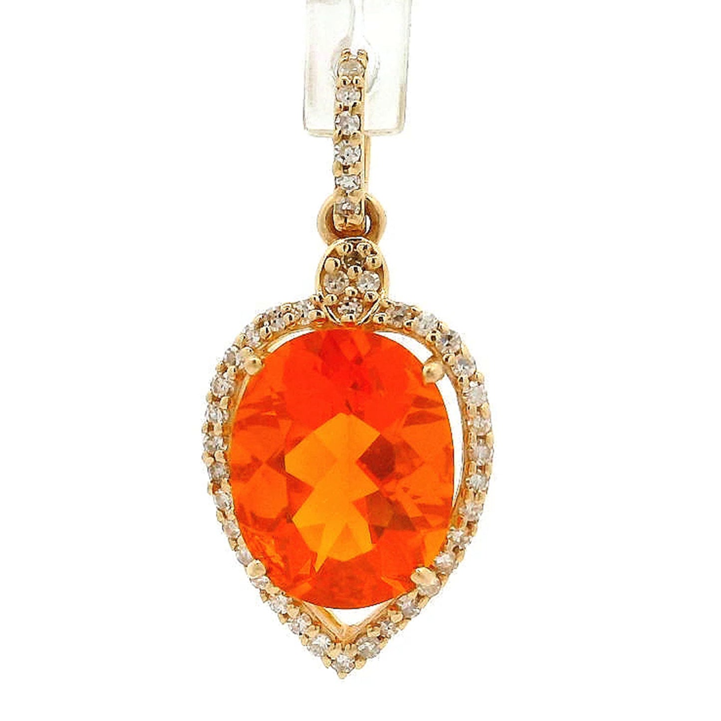 1.81 Ct Oval Fire Opal 14K Gold Pendant