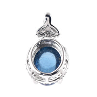 2.69 Ct Oval Cabochon Cut Natural Tourmaline 950 Platinum Pendant