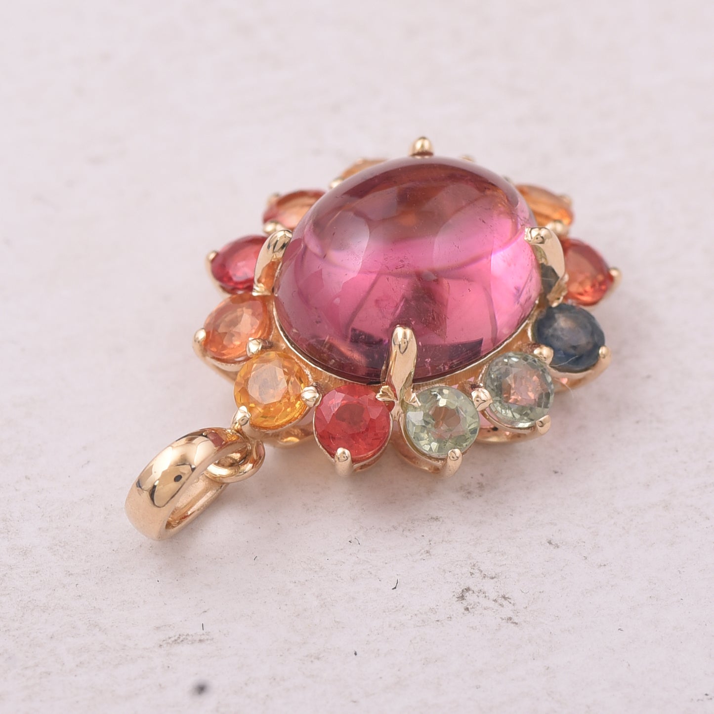 5.62 Ct Oval Tourmaline 9K Gold Pendant
