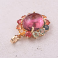 5.62 Ct Oval Tourmaline 9K Gold Pendant