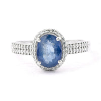 1.82 Ct Oval Mixed Cut Natural Sapphire 950 Platinum Ring