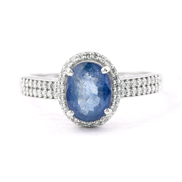 1.82 Ct Oval Mixed Cut Natural Sapphire 950 Platinum Ring