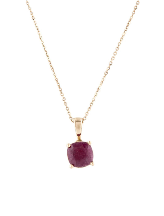 14K 2.08ct Ruby Pendant Necklace