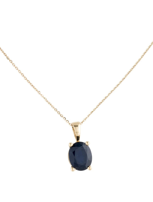 14K 3.61ct Sapphire Pendant Necklace