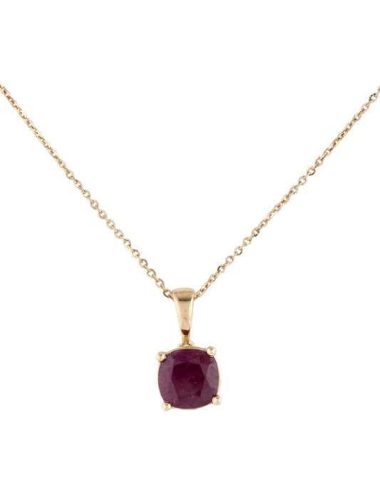 14K 1.56ct Ruby Pendant Necklace