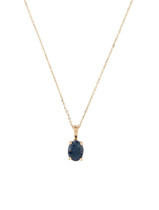 14K 1.50ct Sapphire Pendant Necklace